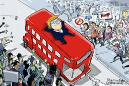 کاریکاتور/ ترامپ: هیچ اعتراضی را در لندن ندیدم!