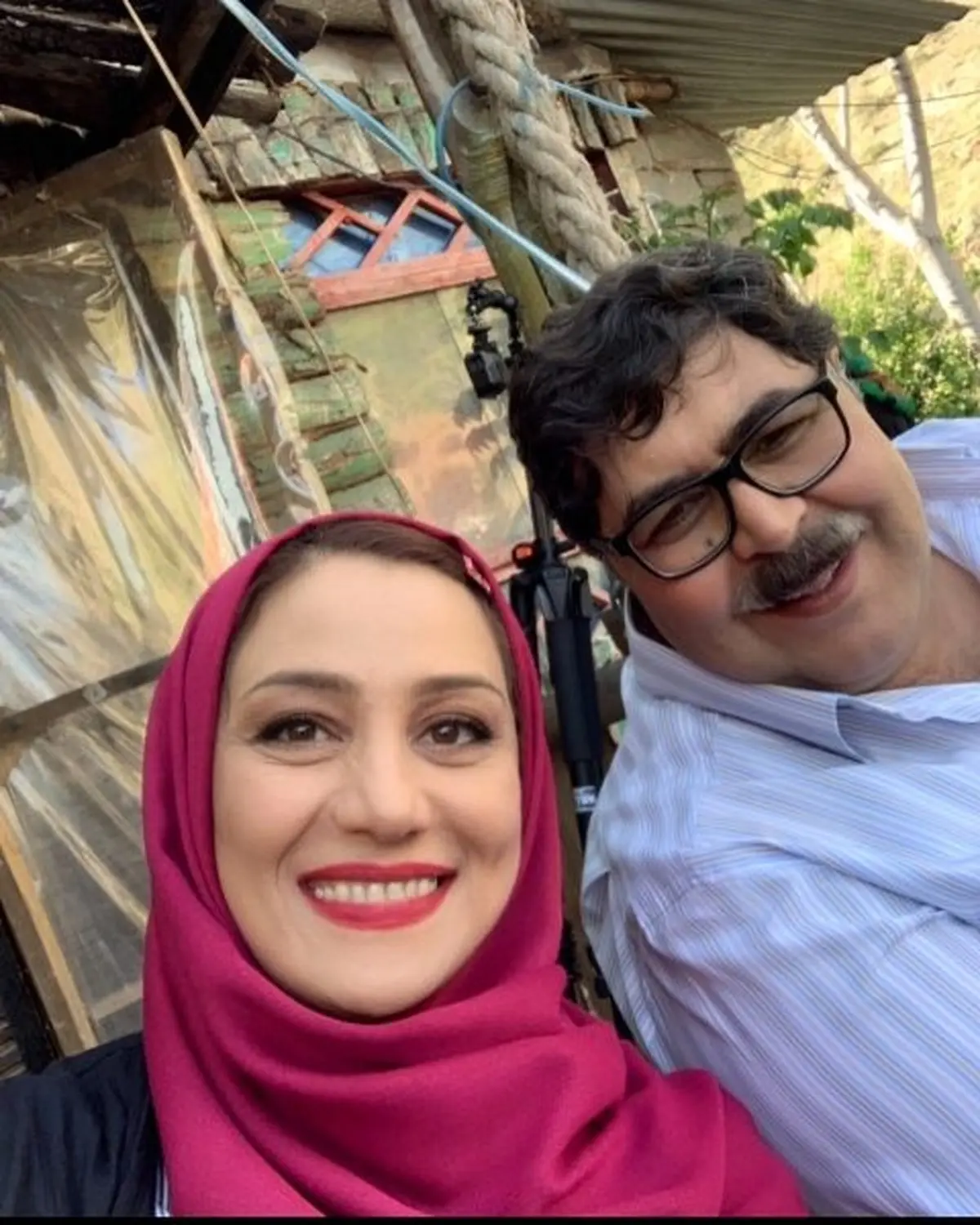 سلفی هوشنگ شرافت با شهره خانوم/عکس