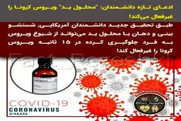 کشف محلولی جدید برای غیرفعال کردن کرونا ویروس