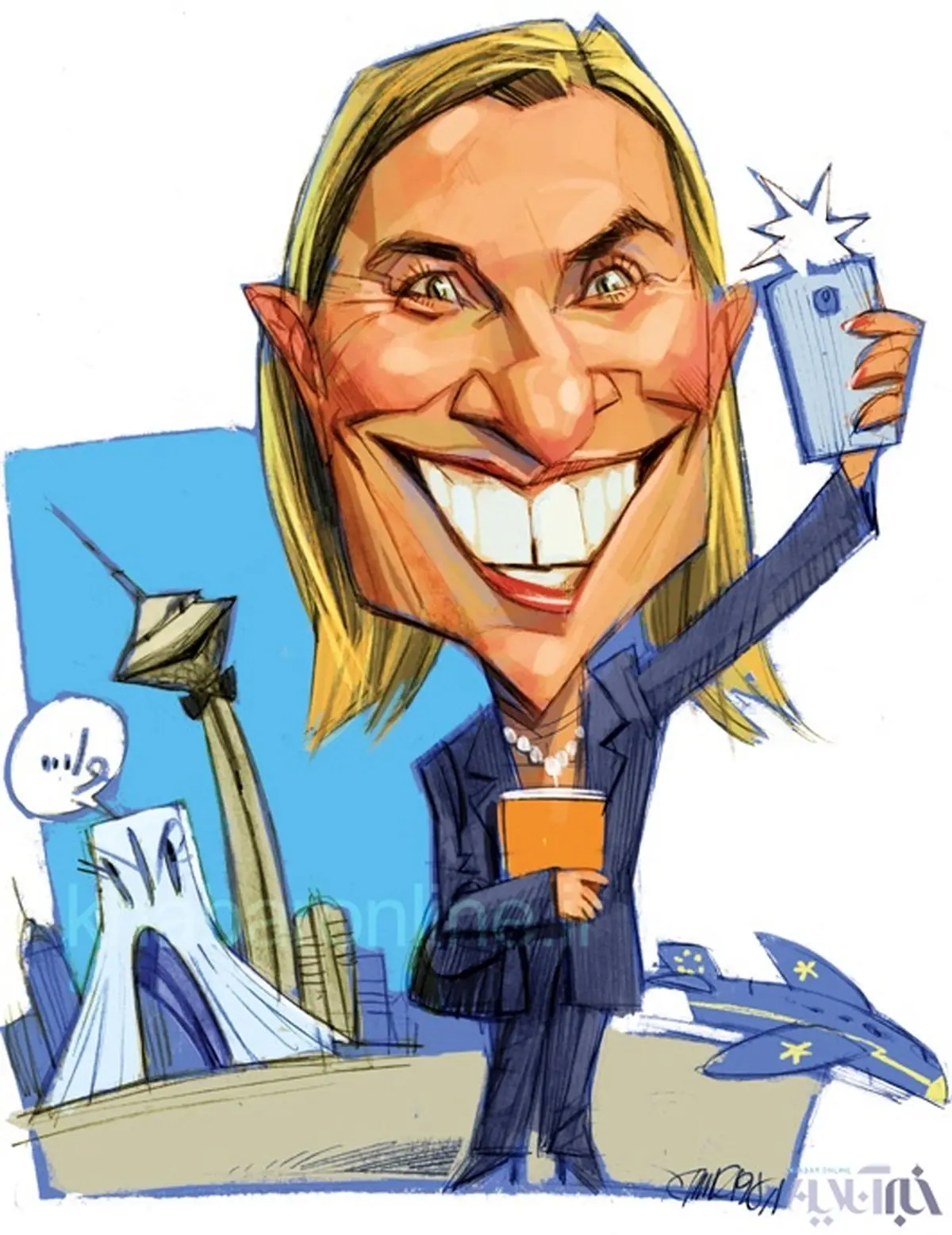 سلفی موگرینی در تهران/ کاریکاتور