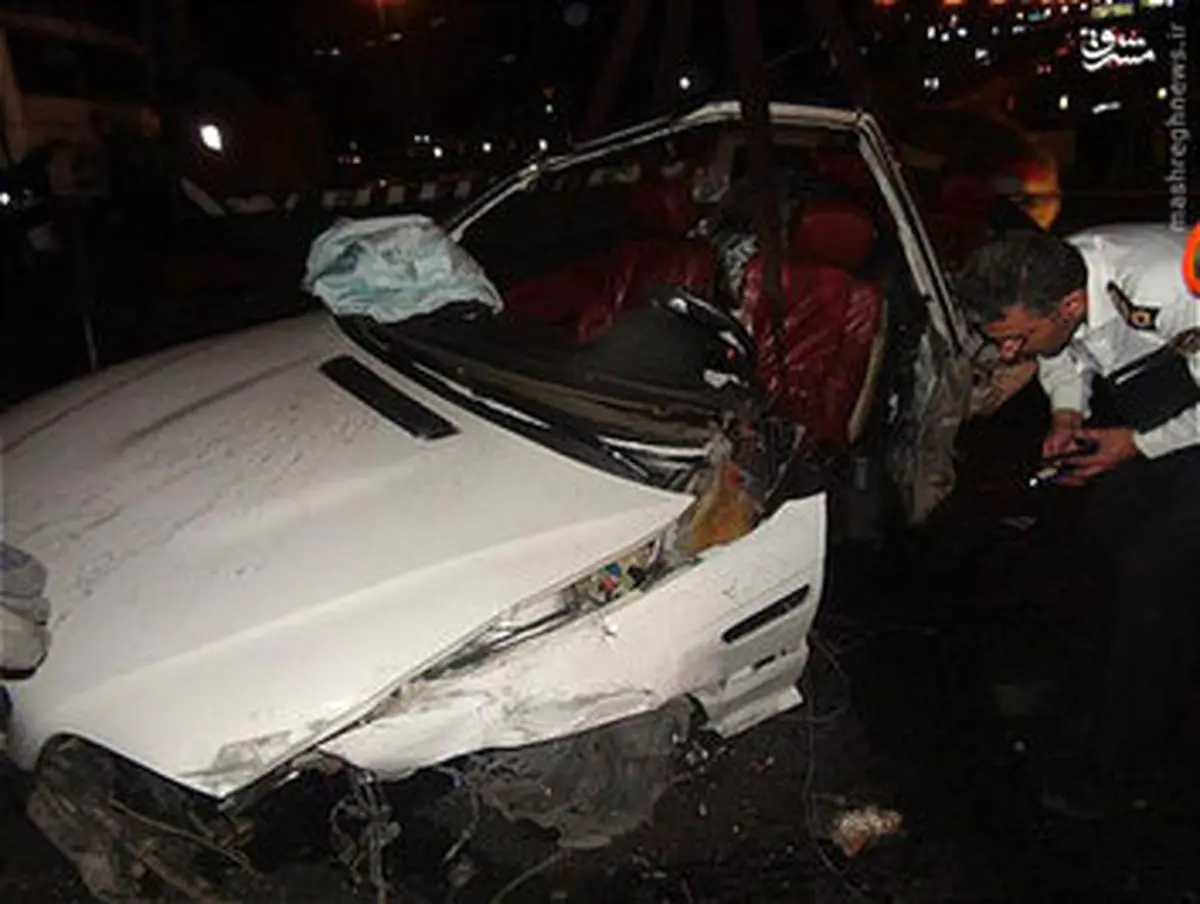 تصادف مرگبار خودروی BMW در تهران به روایت تصویر