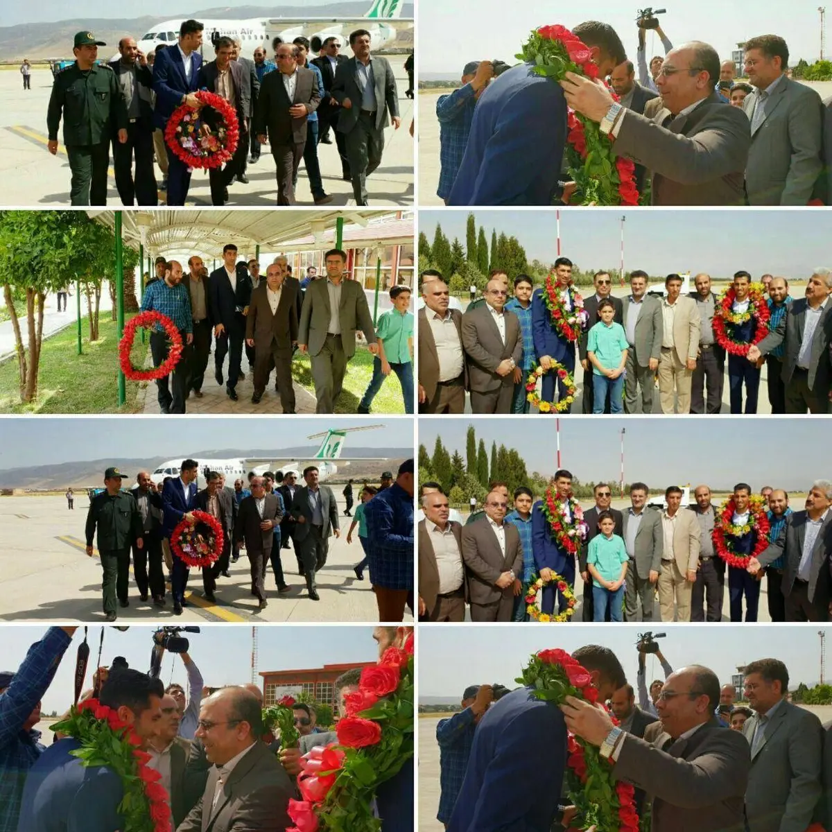 مراسم استقبال از وحید امیری و علیرضا بیرانوند در فرودگاه خرم‌آباد/عکس