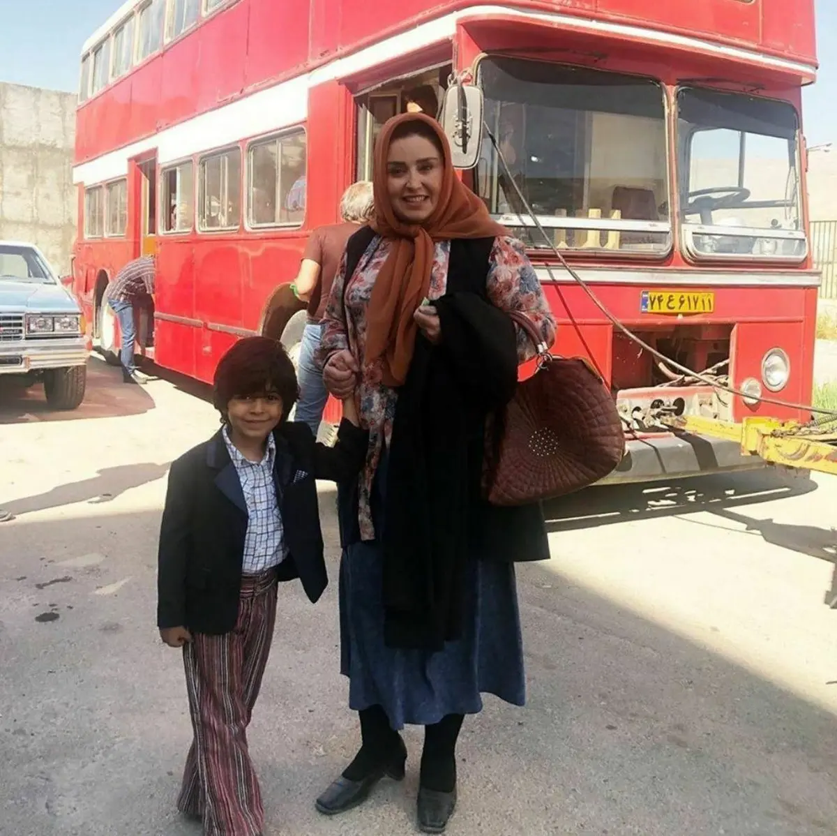 ژاله صامتی و رایان در پشت صحنه «زیرخاکی»+عکس