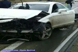 تصادف سنگین مرسدس بنز لوکس در ایران/ عکس