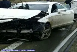 تصادف سنگین مرسدس بنز لوکس در ایران/ عکس