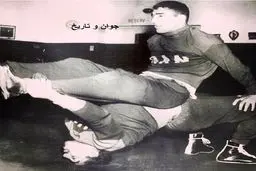 تصویری از تمرینات عجیب جهان پهلوان تختی و پهلوان عباس زندی