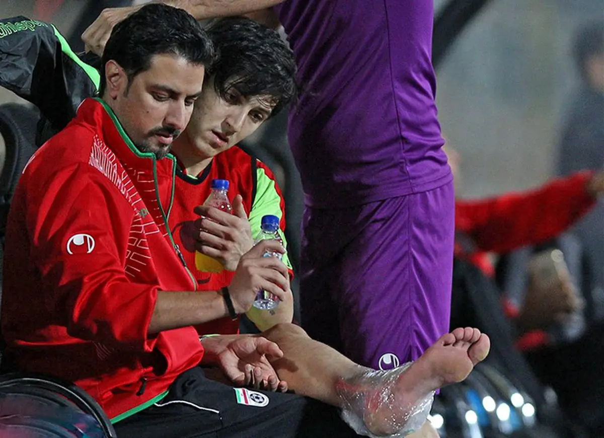 سردار آزمون مصدوم شد/عکس