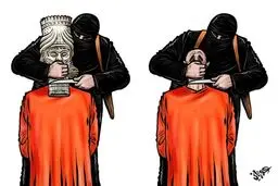 تخریب آثار باستانی توسط داعش/کاریکاتور