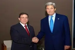 اولین دیدار وزیران خارجه آمریکا و کوبا بعد از 57 سال +عکس