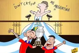 کاریکاتور/ آوازخوانی مسی بعد از باخت به شیلی!