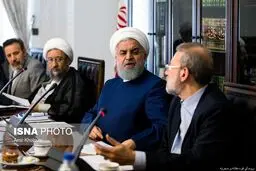 اخم روحانی به لاریجانی + عکس