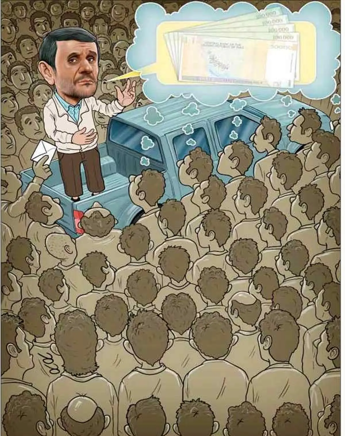 باز هم احمدی نژاد، باز هم یارانه! / کاریکاتور