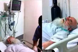بستری شدن یکی از مراجع تقلید در بیمارستان + عکس