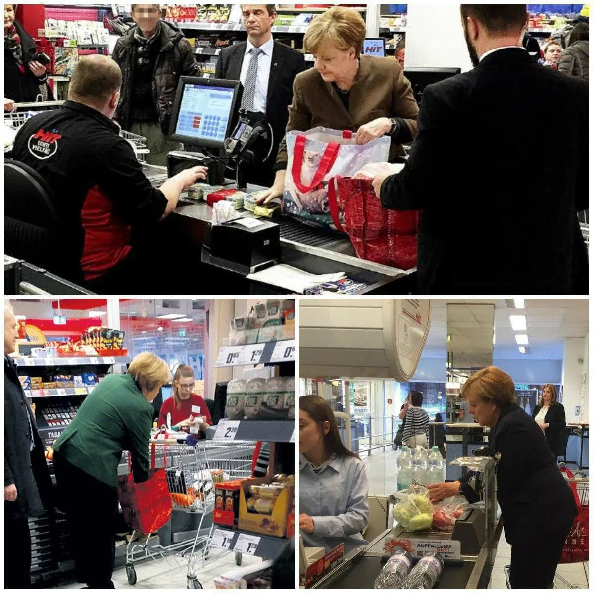 عکسی جالب از مرکل صدراعظم آلمان هنگام خرید