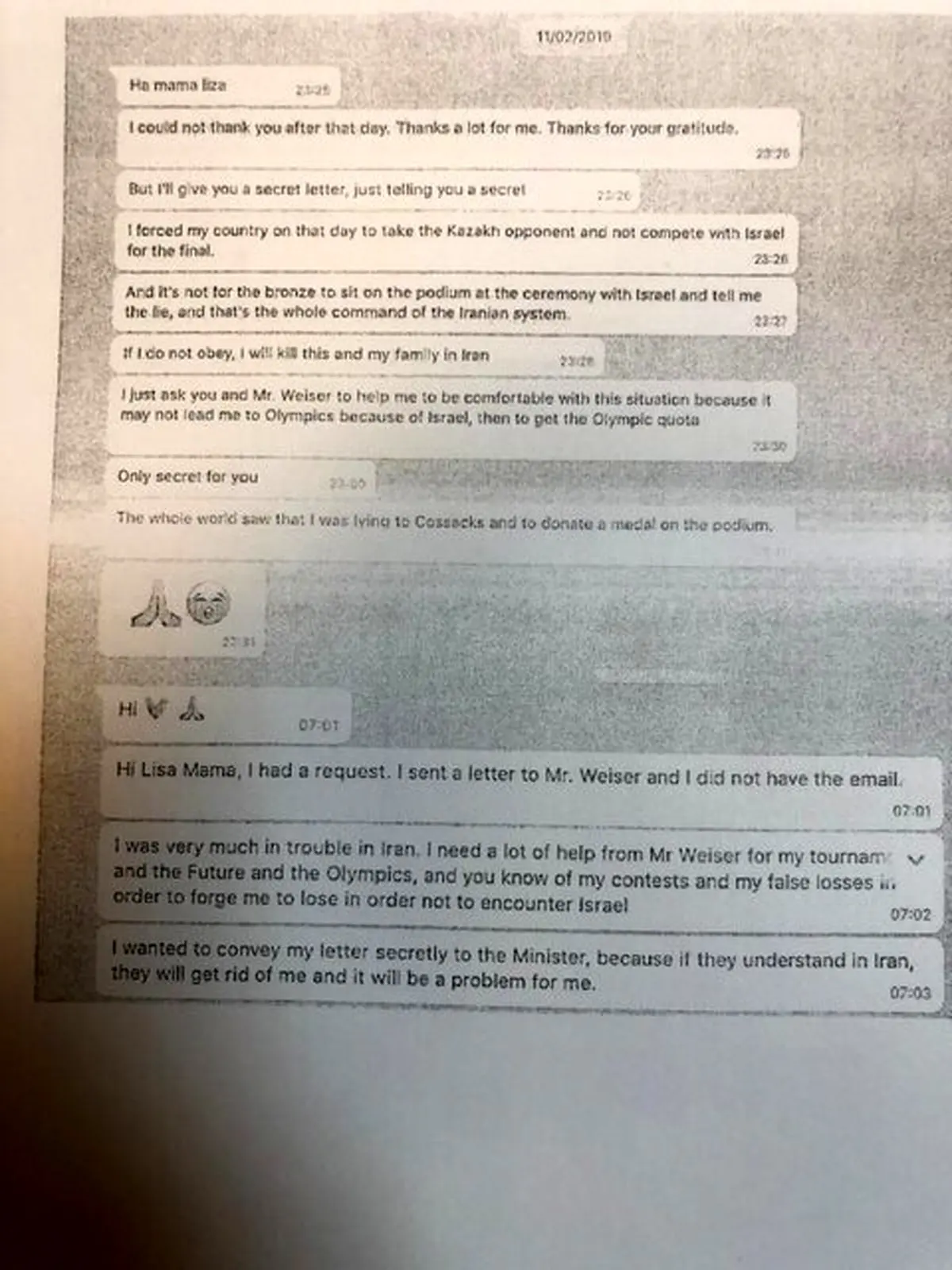 چَت جنجالی سعید ملایی با فدراسیون جهانی / ملایی: اگر از فدراسیون اطاعت نکنم، من و خانواده‌ام در ایران کشته می‌شویم!