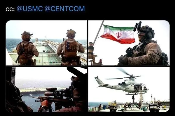 دزدان دریایی آمریکایی بر عرشه نفتکش ایرانی