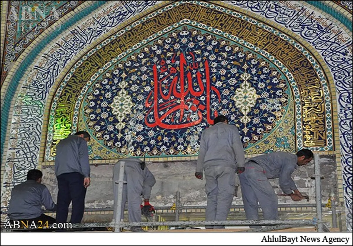 نصب‌ کتبیه قتلگاه امام‎حسین(ع)/تصاویر
