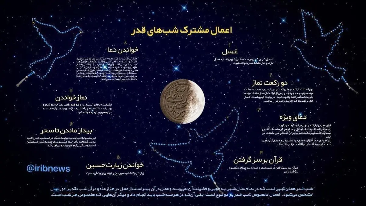 اعمال مشترک شب های قدر  ماه مبارک رمضان + اینفوگرافی