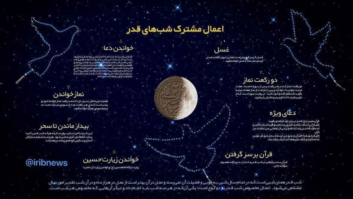 اعمال مشترک شب های قدر  ماه مبارک رمضان + اینفوگرافی