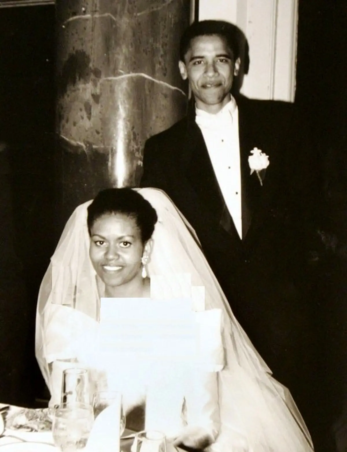 تصویری دیده نشده از مراسم عروسی باراک اوباما!/عکس