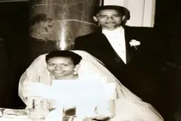 تصویری دیده نشده از مراسم عروسی باراک اوباما!/عکس