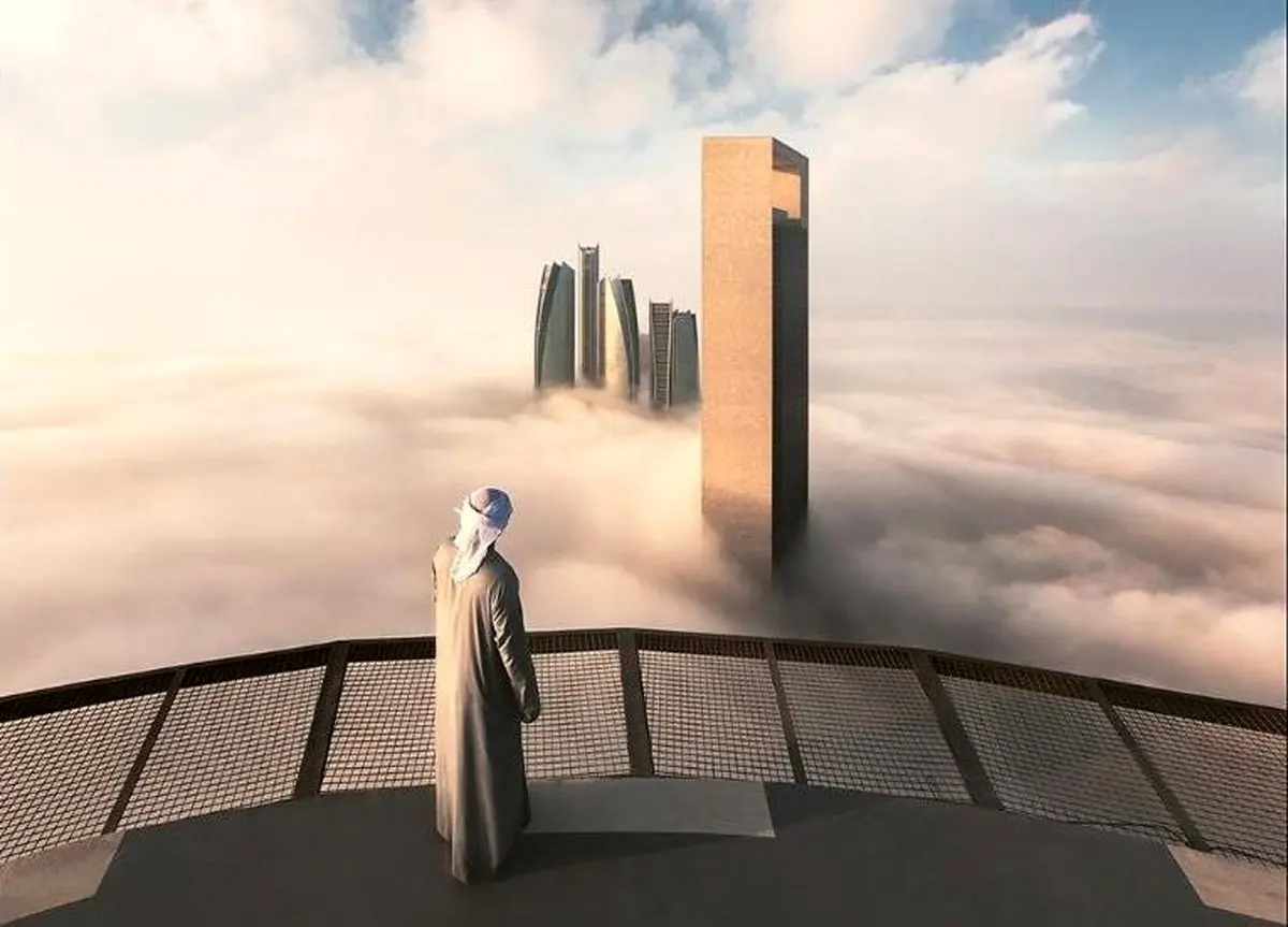 آسمان خراش‌های امارات در تسخیر امواج ابرها/تصاویر