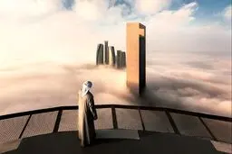 آسمان خراش‌های امارات در تسخیر امواج ابرها/تصاویر