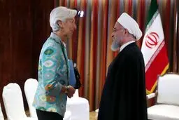 تصاویر دیدار رئیس جمهوراسلامی ایران با «کریستین لاگارد» رییس صندوق بین المللی پول