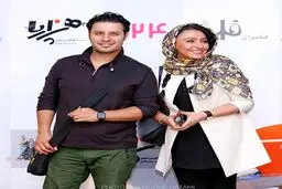 تیپ رسمی جواد عزتی و همسرش در یک مراسم+عکس
