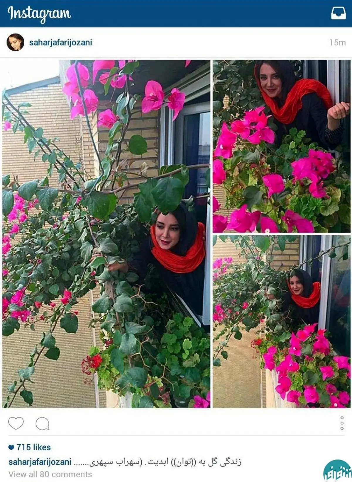 روایت تصویری خانم بازیگر از شعر سهراب +عکس