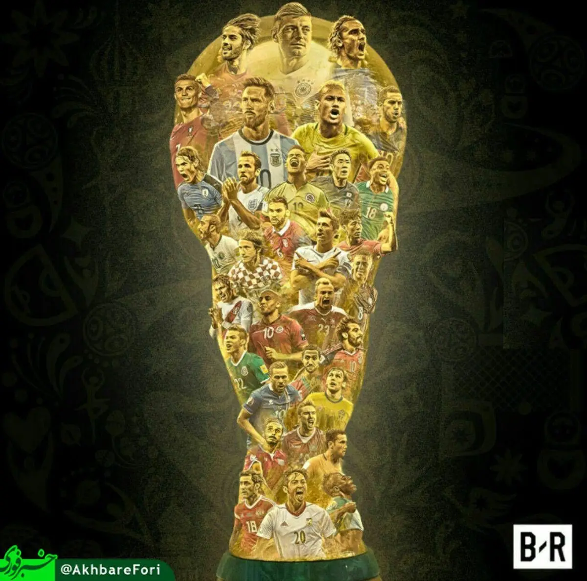 تصویر ستاره ایران روی جام قهرمانی جام‌ جهانی/عکس