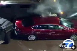 یک زن با رانندگی خود کالیفرنیا را به هم ریخت+فیلم