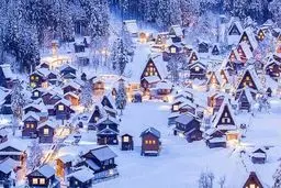 منظره ی دیدنی از پربرف ترین روستای دنیا / تصاویر