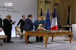 ببینید: امضای پیمان دوستی «فرانکوژرمن»/مرکل و ماکرون از طرح «ارتش اروپایی» رونمایی کردند