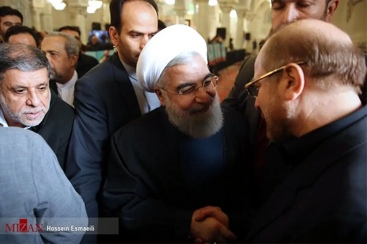 احوالپرسی قالیباف و روحانی/عکس