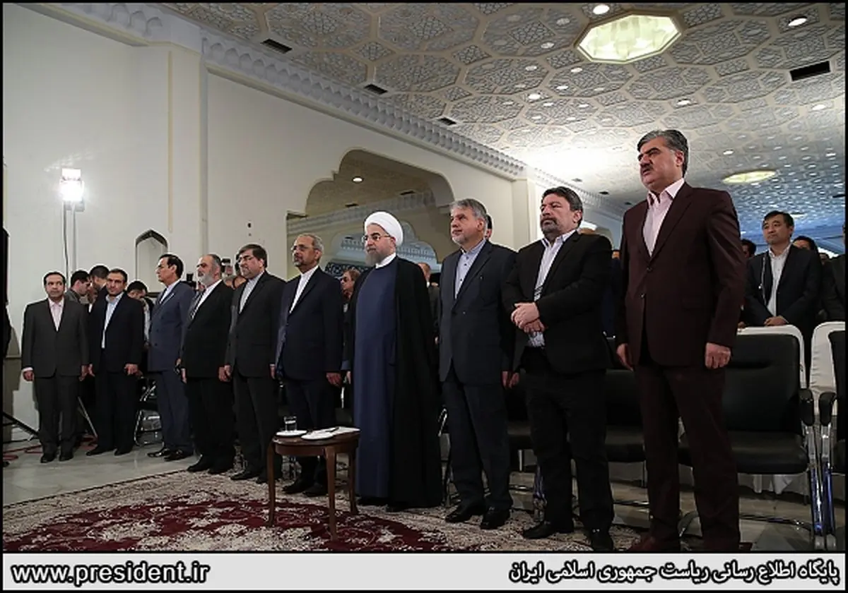 علی جنتی به همراه روحانی در افتتاحیه نمایشگاه مطبوعات/عکس