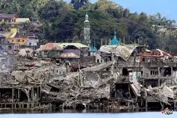 نمایی از شهر مراوی فیلیپین پس از پنج ماه حضور داعش/عکس