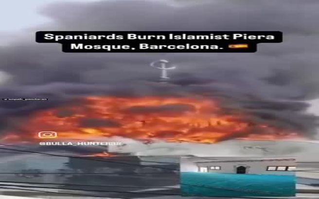 ببینید آتش‌سوزی عامدانه یک مسجد در اسپانیا