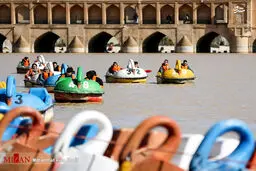 تصاویر شادی آور از جریان آب در زاینده‌ رود