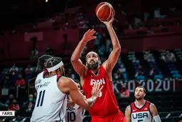 تصاویر دیدنی از نبرد ستارگان بسکتبال ایران با آمریکا در المپیک