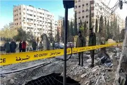 ویرانی ساختمان مسکونی در منطقه المزه دمشق با موشک اسرائیلی!