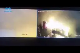 لحظه شروع آتش سوزی هولناک پمپ بنزین در اهواز بر اثر موبایل