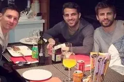 شب نشینی فابرگاس،پیکه و مسی (عکس)