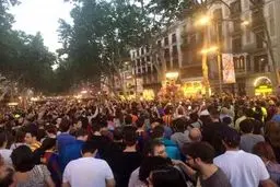 جشن قهرمانی هواداران بارسلونا/عکس