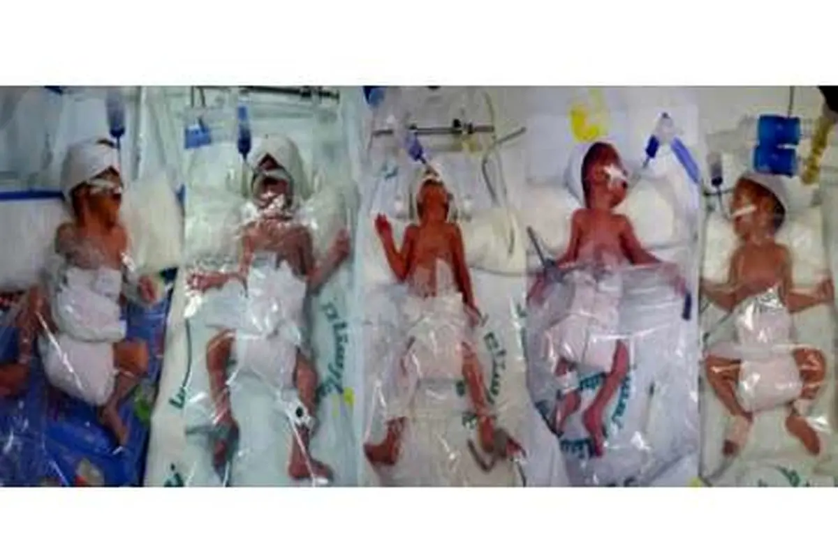 تولد پنج قلوها در قم +عکس