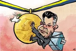 رییس جمهور برنده صلح!/ کاریکاتور