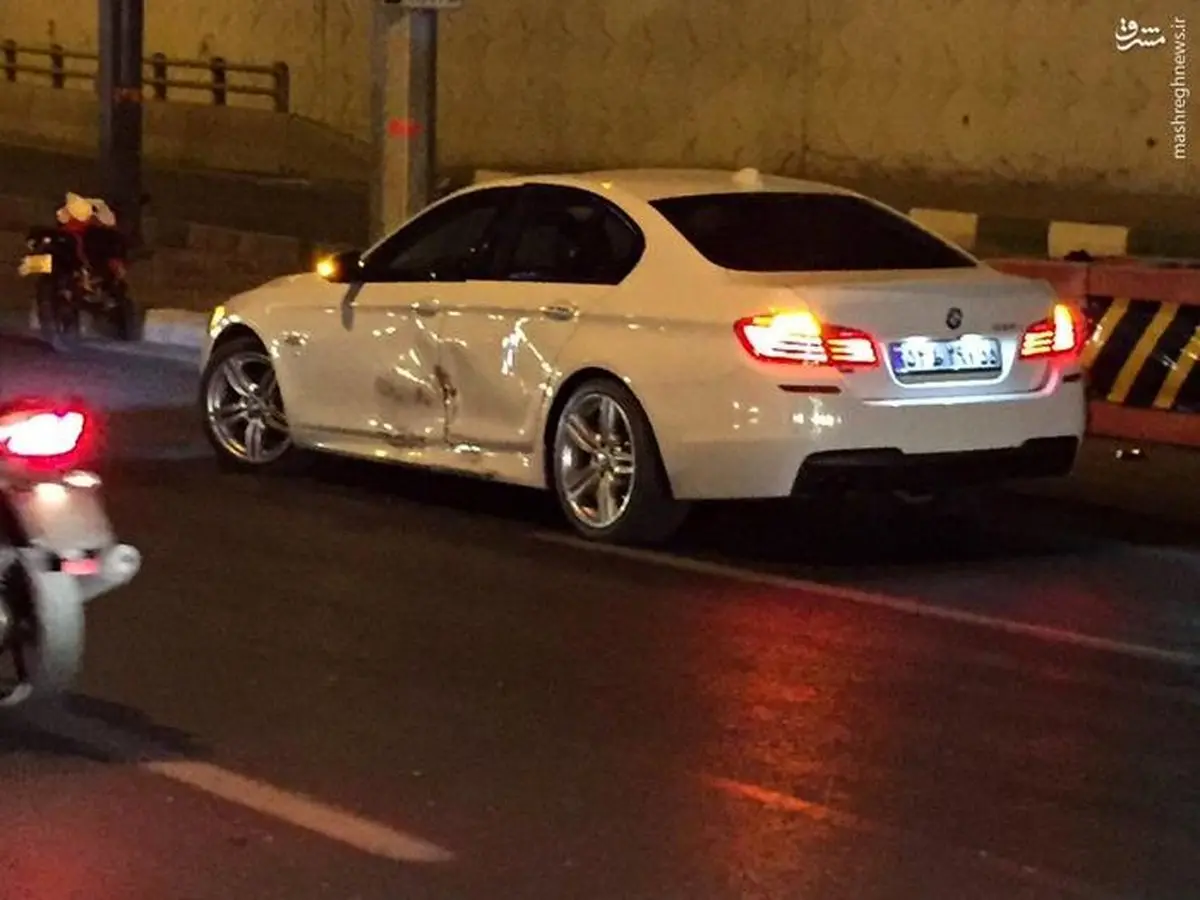 تصادف بنز و بی ام دبلیو در تهران/ عکس