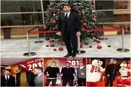 تیپ کریم انصاری‌فرد در جشن کریسمس باشگاه المپیاکوس/عکس