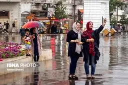 تصاویر دیدنی از بارش باران در رشت