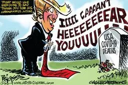 مقابله ترامپ با کرونا! + کاریکاتور